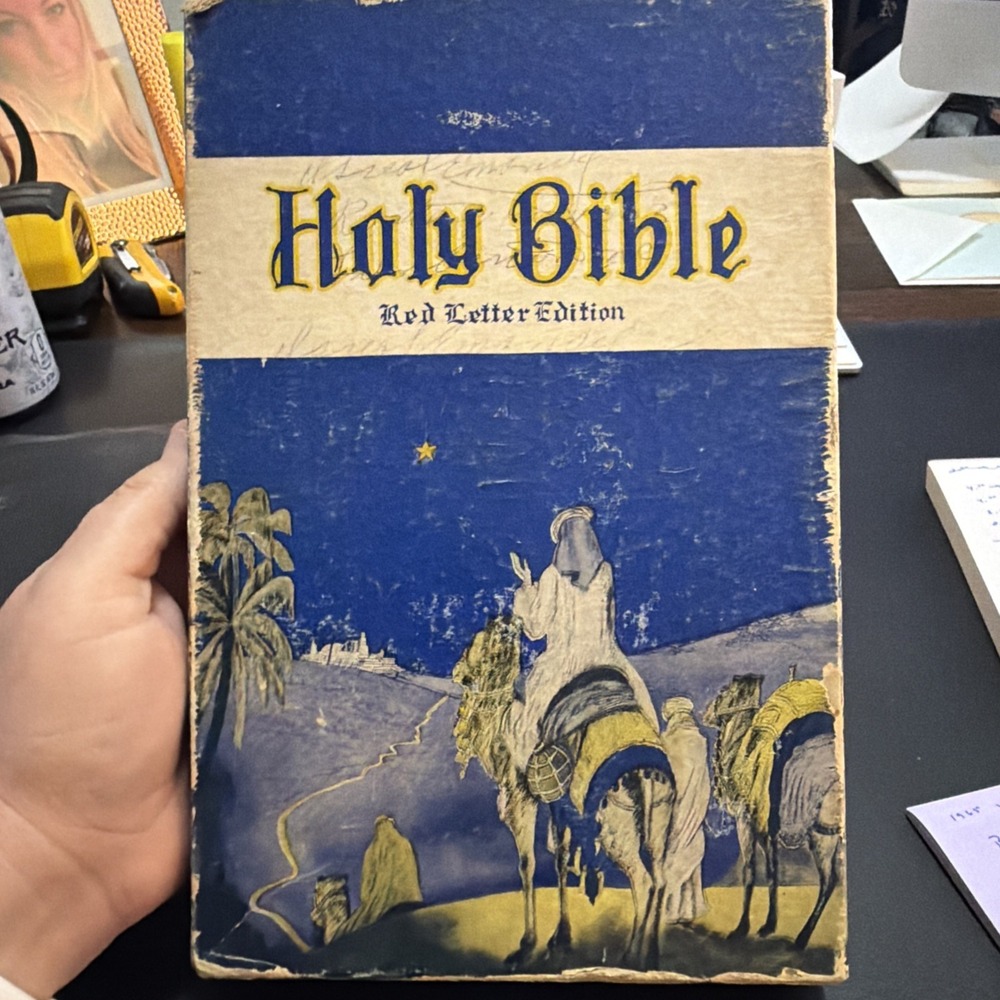 Vintage KJV Hot Bible Red Letter Edition With Original Box!